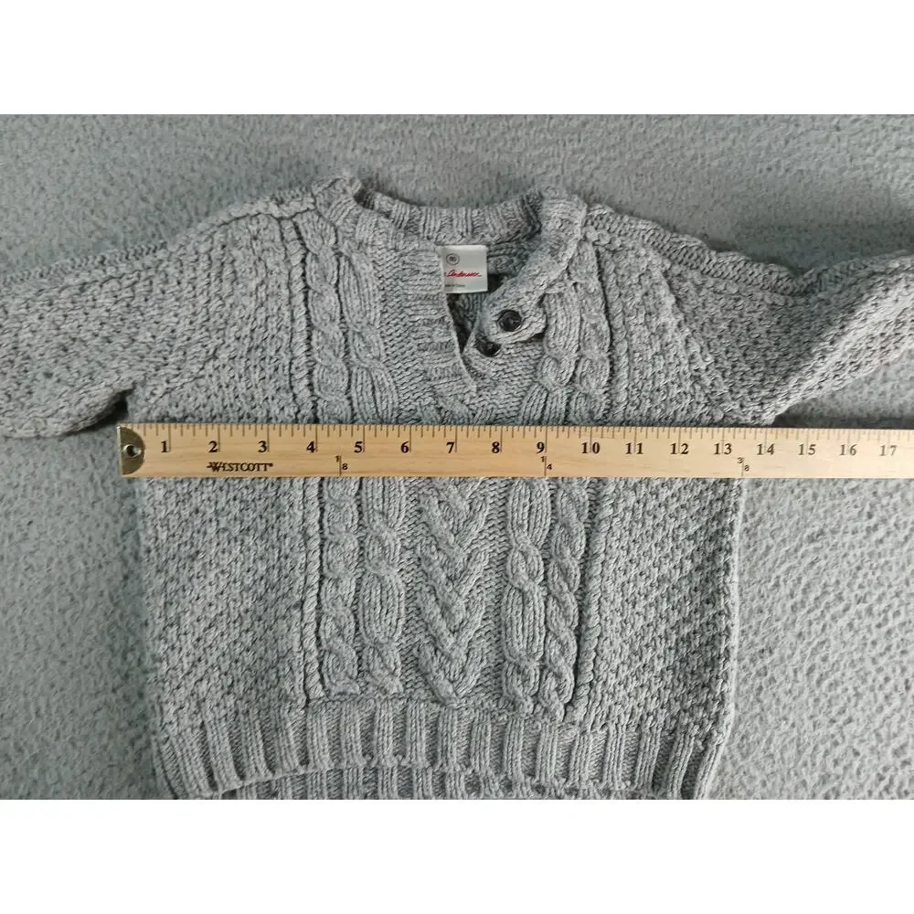 Hanna Andersson Sweater 80 US 18-24 Months Gray Knit Nordic Wool Blend Pullover